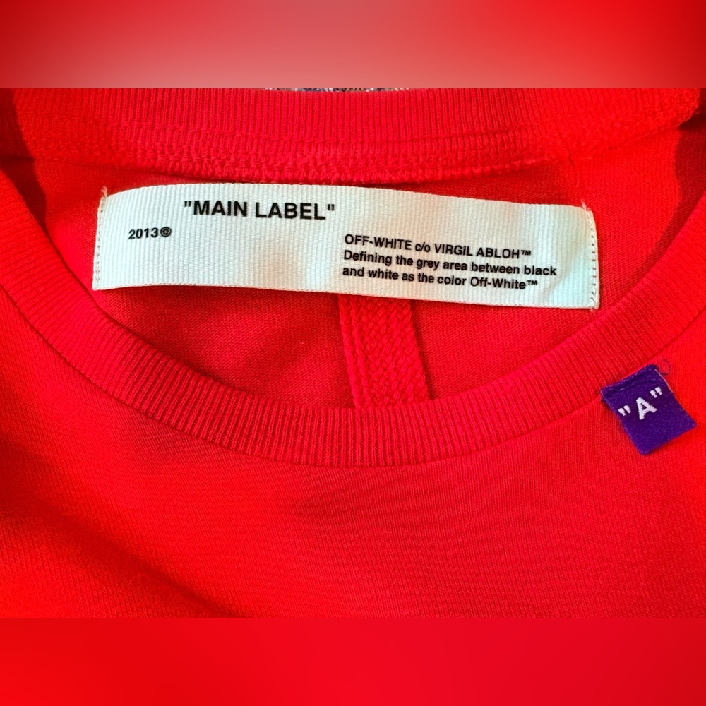 OFF-WHITE Authentic Bernini Long Sleeve Tee, Red, Size XS, EUC - Picture 8 of 12